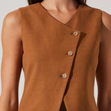 Sonja Asymmetrical Vest in Brown