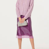 ASTR The Label Shirin Sequin Pencil Skirt