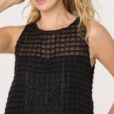 ASTR The Label Etheos Metallic Feather Trim Top