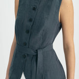 Rue Sophie Viente Button Front Tie Waist Top