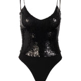Generation Love Sarah Sequin Bodysuit in Black