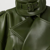 Naked Wardrobe Vegan Leather Belted Jacket
