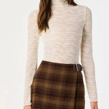 ASTR The Label Kyra Long Sleeve Sheer Mock Neck Top