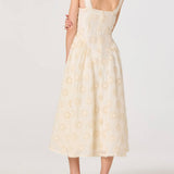 ASTR The Label Caerwyn Eyelet Embroidery Sweetheart Midi Dress