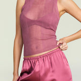 SEROYA Jori Ribbed Knit Tank in Sangria