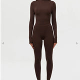 Naked Wardrobe Butter Turtleneck Contour Bodysuit in Dark Chocolate