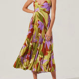 Blythe Floral Plisse Midi Dress