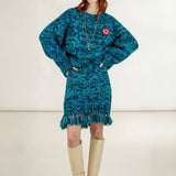 Happy Sheep Ocean Bloom Mouline Raglan Oversized Sweater