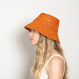Wyeth Tali Raffia Bucket Hat in Rust