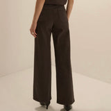 The Mischa Super High Rise Wide Leg Pant in Espresso