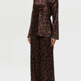 Naked Wardrobe Silk Boatneck Print Tie Top
