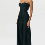 Naked Wardrobe Suiting Pinstripe Corset Top