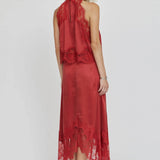 Third Form Visions Lace Hankerchief Skirt in Crimson
