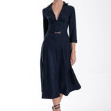 Karina Grimaldi Victoria Suede Maxi Dress