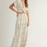 Grid Pattern Knot Front Top