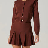 Denisa Pleated Mini Skirt - Mulberry