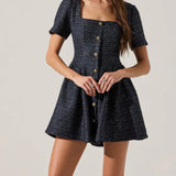Janel Tweed Mini Skater Dress