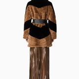 Elliatt Felicia Faux Fur Coat in Black & Brown