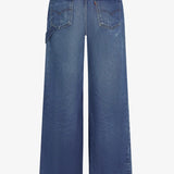 aligrace Vintage Girlfriend Utility Jeans in Medium Dark Wash