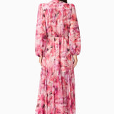 Evalina Long Sleeve Maxi Dress in Pink