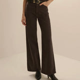 The Mischa Super High Rise Wide Leg Pant in Espresso