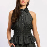 En Saison Adrienne Peplum Top
