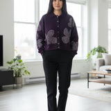 Colorush Gracie Floral Embroidery Cardigan in Night Floral