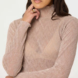 ASTR The Label Kyra Sheer Metallic Top