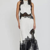 THIRD FORM Visions Lace Top in Ivory & Black