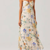 Emese Floral Pleated Maxi Dress