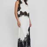 Third Form Visions Lace Hankerchief Skirt in Ivory & Black