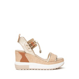 NeroGiardini Bungee Platform Wedge Sandals in Gold