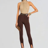 SEROYA Kelsey Stirrup Legging in Slate Brown