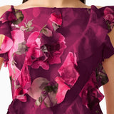 Elliatt Eleanora Sleeveless Ruffle Gown in Raspberry