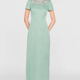 Theia Sorelia Floral Beaded Gown