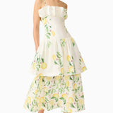 Elliatt Hana Tiered Maxi Dress in Lemon Print