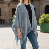 Scandal Italy Fringe Shawl in Blue