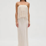 THIRD FORM Visions Lace Strapless Maxi Dress in Buttercream