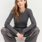 The Effortless Wide Leg Pant in Grey Shadow