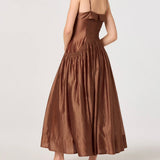ASTR The Label Ovina Smocked Drop-Waist Maxi Dress