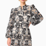 Jolie Long Sleeve Mini Dress in Black