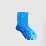 One Ribbed Laminated Metallic Socks