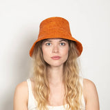 Wyeth Tali Raffia Bucket Hat in Rust