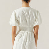 Citrine Linen Bow Front Midi Dress