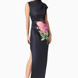 Azelie Asymmetrical Gown in Black