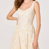 ASTR The Label Caerwyn Eyelet Embroidery Sweetheart Midi Dress
