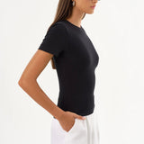 Moa Jersey Crew Neck Tee - Black