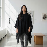 Scandal Italy Fringe Shawl in Black