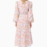 Ines Midi Shirt Dress in Purple Floral
