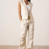Grimes Mineral Print Vest in Natural